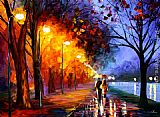 Afremov Paintings - Alley by the Lake by Leonid Afremov